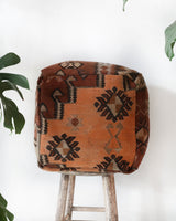 Floor pouf in a living room setting, pillow, turkish pillow, kilim pillow, home decor, decorative pillow, sham, rug pillow, decor, home decor, pouf, floor cushion, cushion, Portland, rugshop, Oregon, Wild Shaman, ottoman