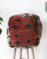 Floor pouf in a living room setting, pillow, turkish pillow, kilim pillow, home decor, decorative pillow, sham, rug pillow, decor, home decor, pouf, floor cushion, cushion, Portland, rugshop, Oregon, Wild Shaman, ottoman
