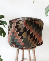 Floor pouf in a living room setting, pillow, turkish pillow, kilim pillow, home decor, decorative pillow, sham, rug pillow, decor, home decor, pouf, floor cushion, cushion, Portland, rugshop, Oregon, Wild Shaman, ottoman