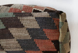 Floor pouf in a living room setting, pillow, turkish pillow, kilim pillow, home decor, decorative pillow, sham, rug pillow, decor, home decor, pouf, floor cushion, cushion, Portland, rugshop, Oregon, Wild Shaman, ottoman