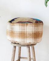 Floor pouf in a living room setting, pillow, turkish pillow, kilim pillow, home decor, decorative pillow, sham, rug pillow, decor, home decor, pouf, floor cushion, cushion, Portland, rugshop, Oregon, Wild Shaman, ottoman