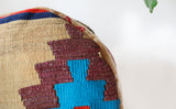 Floor pouf in a living room setting, pillow, turkish pillow, kilim pillow, home decor, decorative pillow, sham, rug pillow, decor, home decor, pouf, floor cushion, cushion, Portland, rugshop, Oregon, Wild Shaman, ottoman