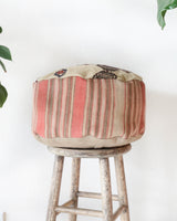 Floor pouf in a living room setting, pillow, turkish pillow, kilim pillow, home decor, decorative pillow, sham, rug pillow, decor, home decor, pouf, floor cushion, cushion, Portland, rugshop, Oregon, Wild Shaman, ottoman