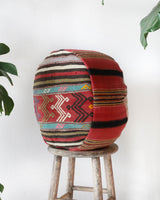 Floor pouf in a living room setting, pillow, turkish pillow, kilim pillow, home decor, decorative pillow, sham, rug pillow, decor, home decor, pouf, floor cushion, cushion, Portland, rugshop, Oregon, Wild Shaman, ottoman