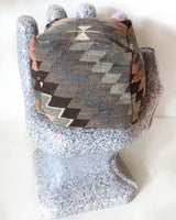 Floor pouf in a living room setting, pillow, turkish pillow, kilim pillow, home decor, decorative pillow, sham, rug pillow, decor, home decor, pouf, floor cushion, cushion, Portland, rugshop, Oregon, Wild Shaman, ottoman