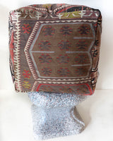 Floor pouf in a living room setting, pillow, turkish pillow, kilim pillow, home decor, decorative pillow, sham, rug pillow, decor, home decor, pouf, floor cushion, cushion, Portland, rugshop, Oregon, Wild Shaman, ottoman