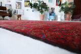 Antique Turkmen rug in a living room setting, pile rug, Turkish rug, vintage rug, portland, rug shop, bright colors, wild shaman, soft rug, bold color, Portland, Oregon, rug store, rug shop, local shop, antique rug
