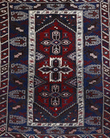 Vintage Turkish rug in a living room setting, pile rug, Turkish rug, vintage rug, portland, rug shop, bright colors, wild shaman, soft rug, bold color, Portland, Oregon, rug store, rug shop, local shop, antique rug