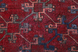 Antique Turkmen rug in a living room setting, pile rug, Turkish rug, vintage rug, portland, rug shop, bright colors, wild shaman, soft rug, bold color, Portland, Oregon, rug store, rug shop, local shop, antique rug