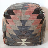 Floor pouf in a living room setting, pillow, turkish pillow, kilim pillow, home decor, decorative pillow, sham, rug pillow, decor, home decor, pouf, floor cushion, cushion, Portland, rugshop, Oregon, Wild Shaman, ottoman