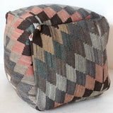 Floor pouf in a living room setting, pillow, turkish pillow, kilim pillow, home decor, decorative pillow, sham, rug pillow, decor, home decor, pouf, floor cushion, cushion, Portland, rugshop, Oregon, Wild Shaman, ottoman