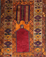 Vintage Turkish rug in a living room setting, pile rug, Turkish rug, vintage rug, portland, rug shop, bright colors, wild shaman, soft rug, bold color, Portland, Oregon, rug store, rug shop, local shop, antique rug