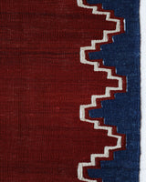 Vintage kilim rug in living room setting, bright colors, wild shaman, soft rug, bold color, Portland, Oregon, rug store, rug shop, local shop, vintage rug, modern kilim, warm colors, antique kilim rug