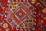Small Turkish rug in a living room setting, pile rug, Turkish rug, vintage rug, portland, rug shop, bright colors, wild shaman, area rug, red rug, mini rug, bold color, Portland, Oregon, rug store, rug shop, local shop, flat weave, kilim rug