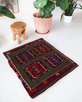 Vintage Pergamum Kozak Kilim Rug 3'3"x3'10"