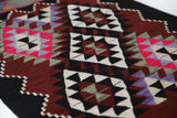 Vintage kilim rug in living room setting, bright colors, wild shaman, soft rug, bold color, Portland, Oregon, rug store, rug shop, local shop, vintage rug, modern kilim, warm colors