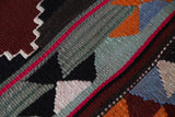 Vintage kilim rug in living room setting, bright colors, wild shaman, soft rug, bold color, Portland, Oregon, rug store, rug shop, local shop, vintage rug, modern kilim, warm colors
