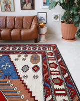 Vintage Turkish rug in a living room setting, Area rug in a living room setting, pile rug, Turkish rug, custom rug, , new rug, modern rug, customizable rug, made to order rug, portland, rug shop, bright colors, wild shaman, soft rug, bold color, Portland, Oregon, rug store, rug shop, local shop, made in Turkey