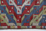 Vintage kilim rug in room decor setting, old rug, antique rug, pastel colors, faded colors, Turkish rug, vintage rug, soft rug, Portland, Oregon, rug store, rug shop, local shop,  antique kilim rug, bold colors, bright colors, faded colors