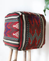 Floor pouf in a living room setting, pillow, turkish pillow, kilim pillow, home decor, decorative pillow, sham, rug pillow, decor, home decor, pouf, floor cushion, cushion, Portland, rugshop, Oregon, Wild Shaman, ottoman