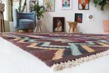 Vintage kilim rug in living room setting, bright colors, wild shaman, soft rug, bold color, Portland, Oregon, rug store, rug shop, local shop, vintage rug, modern kilim, warm colors