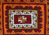 Vintage Turkish rug in a living room setting, pile rug, Turkish rug, vintage rug, portland, rug shop, bright colors, wild shaman, soft rug, bold color, Portland, Oregon, rug store, rug shop, local shop, antique rug
