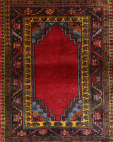 Vintage Turkish rug in a living room setting, pile rug, Turkish rug, vintage rug, portland, rug shop, bright colors, wild shaman, soft rug, bold color, Portland, Oregon, rug store, rug shop, local shop, antique rug