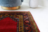 Vintage Turkish rug in a living room setting, pile rug, Turkish rug, vintage rug, portland, rug shop, bright colors, wild shaman, soft rug, bold color, Portland, Oregon, rug store, rug shop, local shop, antique rug