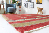 Vintage kilim rug in living room setting, old rug, antique rug, pastel colors, faded colors, Turkish rug, vintage rug, soft rug, Portland, Oregon, rug store, rug shop, local shop, earthy tones, earthy colors, warm colors