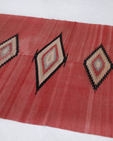 Vintage kilim rug in living room setting, bright colors, wild shaman, soft rug, bold color, Portland, Oregon, rug store, rug shop, local shop, vintage rug, modern kilim, warm colors