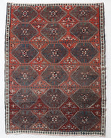 Vintage kilim rug in living room setting, bright colors, wild shaman, soft rug, bold color, Portland, Oregon, rug store, rug shop, local shop, vintage rug, modern kilim, warm colors