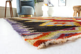 Vintage kilim rug in living room setting, bright colors, wild shaman, soft rug, bold color, Portland, Oregon, rug store, rug shop, local shop, vintage rug, modern kilim, warm colorsVintage kilim rug in living room setting, bright colors, wild shaman, soft rug, bold color, Portland, Oregon, rug store, rug shop, local shop, vintage rug, modern kilim, warm colors