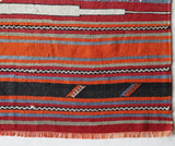 Vintage kilim rug in room decor setting, old rug, antique rug, pastel colors, faded colors, Turkish rug, vintage rug, soft rug, Portland, Oregon, rug store, rug shop, local shop, bold colors, bright colors,