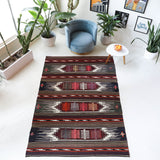 Vintage kilim rug in living room setting, bright colors, wild shaman, soft rug, bold color, Portland, Oregon, rug store, rug shop, local shop, vintage rug, modern kilim, warm colors