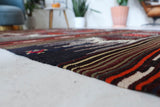 Vintage kilim rug in living room setting, bright colors, wild shaman, soft rug, bold color, Portland, Oregon, rug store, rug shop, local shop, vintage rug, modern kilim, warm colors