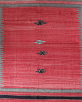 Vintage kilim rug in living room setting, bright colors, wild shaman, soft rug, bold color, Portland, Oregon, rug store, rug shop, local shop, vintage rug, modern kilim, warm colors