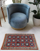 Vintage Turkish rug in a living room setting, pile rug, Turkish rug, vintage rug, portland, rug shop, bright colors, wild shaman, soft rug, bold color, Portland, Oregon, rug store, rug shop, local shop, antique rug