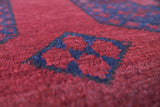 Antique Turkmen rug in a living room setting, pile rug, Turkish rug, vintage rug, portland, rug shop, bright colors, wild shaman, soft rug, bold color, Portland, Oregon, rug store, rug shop, local shop, antique rug