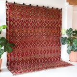 Vintage kilim rug in living room setting, bright colors, wild shaman, soft rug, bold color, Portland, Oregon, rug store, rug shop, local shop, vintage rug, modern kilim, warm colors