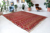 Vintage kilim rug in living room setting, bright colors, wild shaman, soft rug, bold color, Portland, Oregon, rug store, rug shop, local shop, vintage rug, modern kilim, warm colors