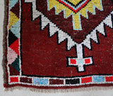 Vintage Turkish runner rug in a living room setting, pile rug, Turkish rug, vintage rug, portland, rug shop, bright colors, wild shaman, soft rug, bold color, Portland, Oregon, rug store, rug shop, local shop, antique rug