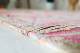 Vintage Turkish runner rug in living room setting, old rug, antique rug, pastel colors, faded colors, Turkish rug, vintage rug, soft rug, Portland, Oregon, rug store, rug shop, local shop