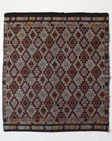 Vintage kilim rug in living room setting, bright colors, wild shaman, soft rug, bold color, Portland, Oregon, rug store, rug shop, local shop, vintage rug, modern kilim, warm colors