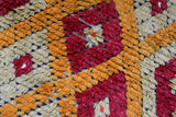 Vintage Turkish rug in a living room setting, pile rug, Turkish rug, vintage rug, portland, rug shop, bright colors, wild shaman, soft rug, bold color, Portland, Oregon, rug store, rug shop, local shop, shag rug, shaggy, plush,tulu rugs