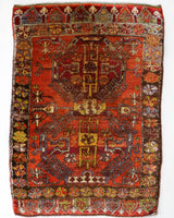 Vintage Turkish rug in a living room setting, pile rug, Turkish rug, vintage rug, portland, rug shop, bright colors, wild shaman, soft rug, bold color, Portland, Oregon, rug store, rug shop, local shop, shag rug, shaggy, plush,tulu rugs