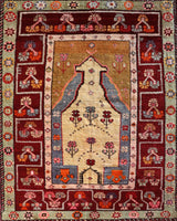 Vintage Turkish rug in a living room setting, pile rug, Turkish rug, vintage rug, portland, rug shop, bright colors, wild shaman, soft rug, bold color, Portland, Oregon, rug store, rug shop, local shop, antique rug
