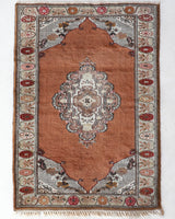 Vintage Turkish rug in a living room setting, pile rug, Turkish rug, vintage rug, portland, rug shop, bright colors, wild shaman, soft rug, bold color, Portland, Oregon, rug store, rug shop, local shop, antique rug