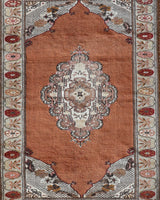 Vintage Turkish rug in a living room setting, pile rug, Turkish rug, vintage rug, portland, rug shop, bright colors, wild shaman, soft rug, bold color, Portland, Oregon, rug store, rug shop, local shop, antique rug