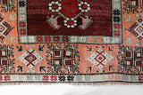 Vintage Turkish rug in a living room setting, pile rug, Turkish rug, vintage rug, portland, rug shop, bright colors, wild shaman, soft rug, bold color, Portland, Oregon, rug store, rug shop, local shop, antique rug