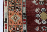 Vintage Turkish rug in a living room setting, pile rug, Turkish rug, vintage rug, portland, rug shop, bright colors, wild shaman, soft rug, bold color, Portland, Oregon, rug store, rug shop, local shop, antique rug
